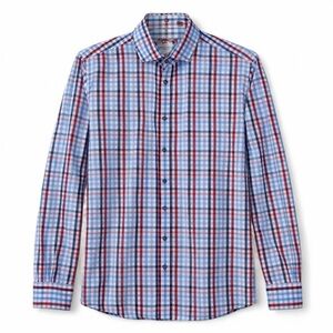 Ike Behar Plaid Cotton Button Down Shirt Red Blue White 20